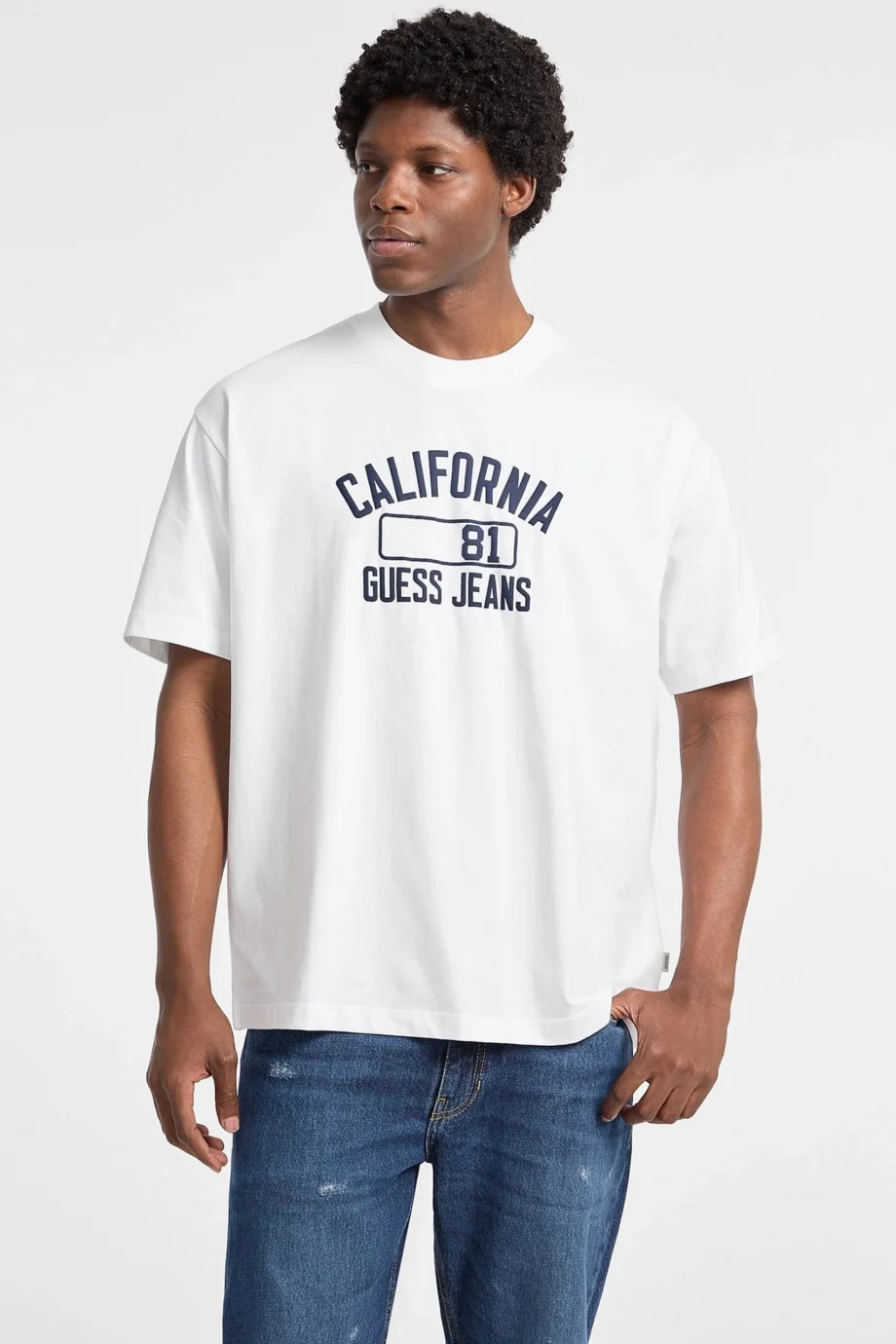 Guess Jeans Erkek Beyaz Oversize Fit T-Shirt M5YI52K8HM0-G011