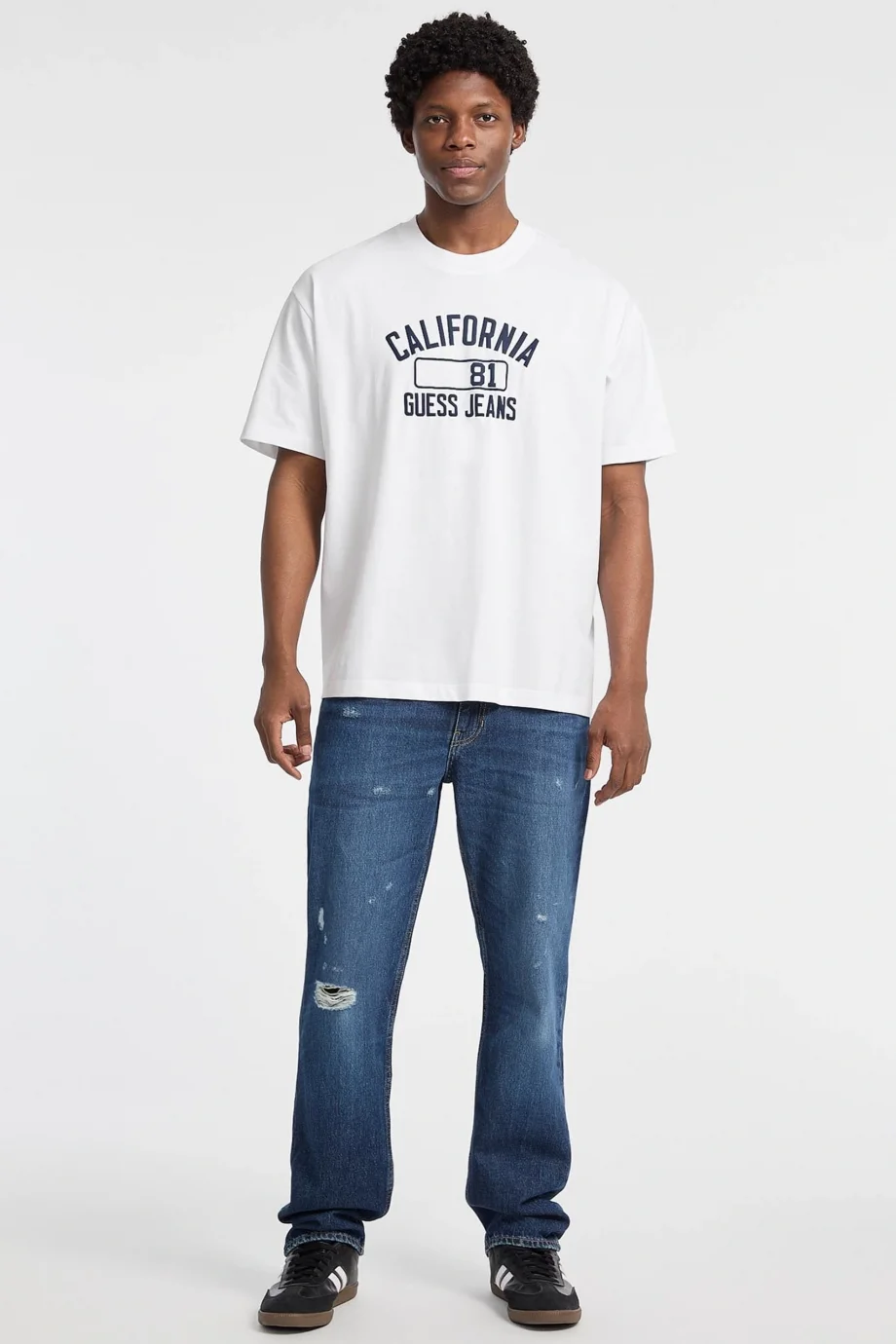 Guess Jeans Erkek Beyaz Oversize Fit T-Shirt M5YI52K8HM0-G011