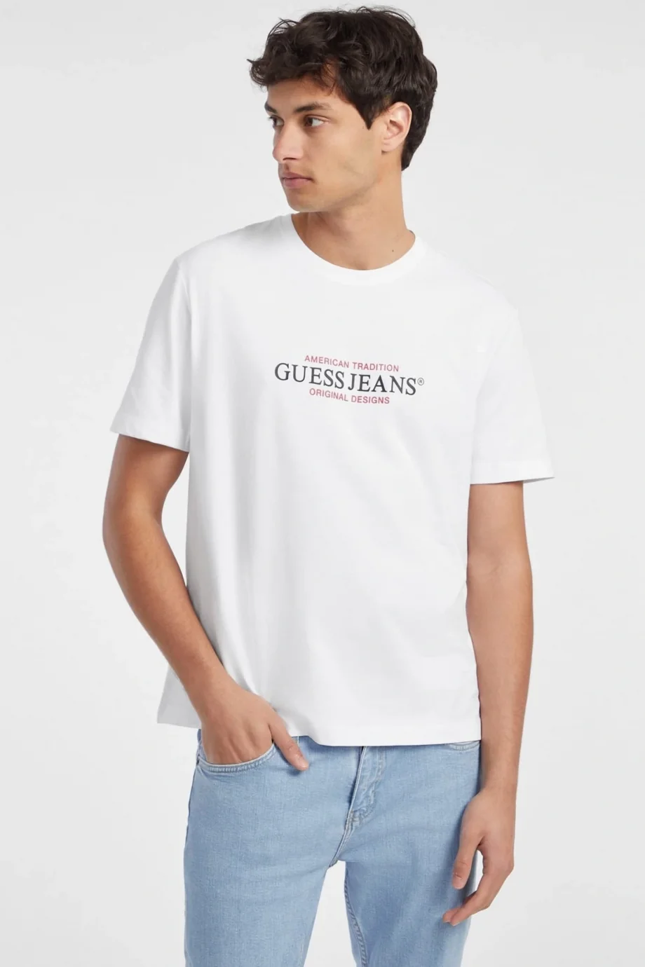 Guess  Erkek Beyaz Regular Fit T-Shirt M4YI42K8FQ4-G011