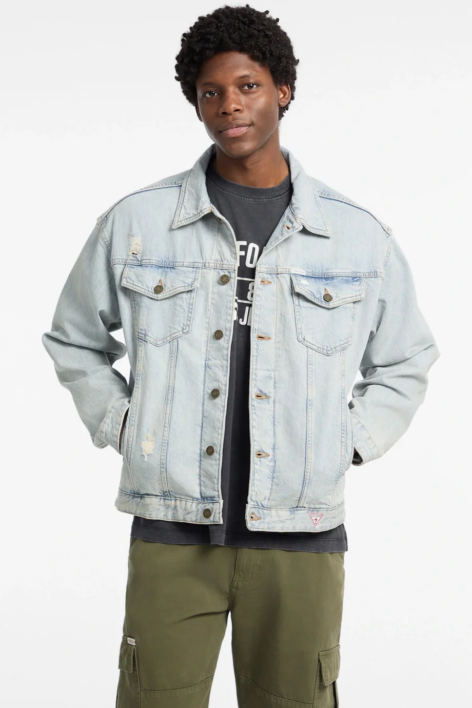 Guess Jeans Erkek Çok Renkli Denim Parka M5YN38D5M5A-GJVD