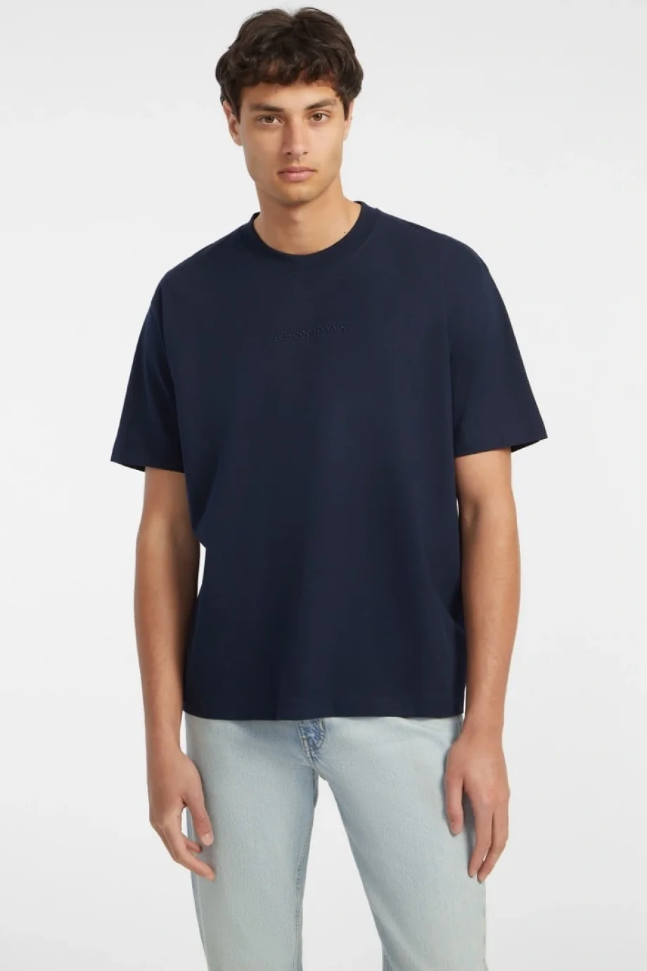 Guess Jeans Erkek Lacivert Oversize Fit T-Shirt M4YI44K8FQ4-A71W