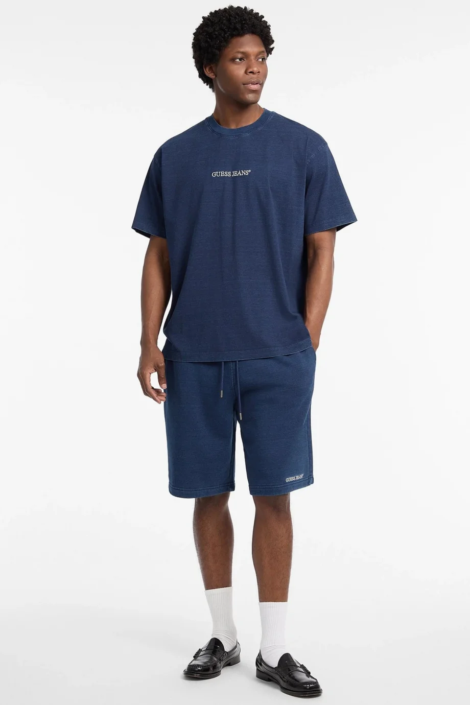 Guess Jeans Erkek Lacivert Oversize Fit T-Shirt M5YI11KCTG1-BL1N