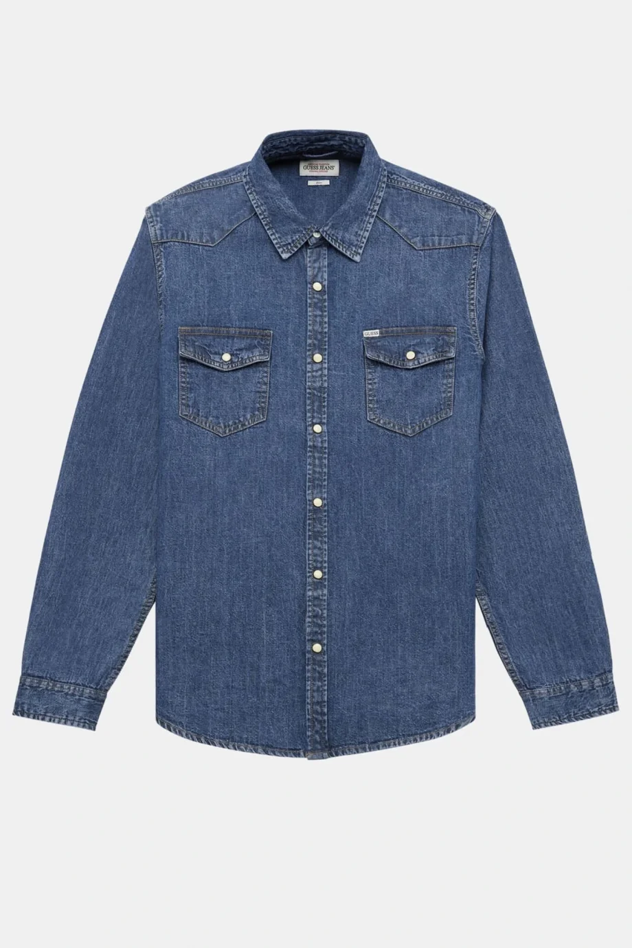 Guess  Erkek Mavi Slim Fit Denim Gömlek M4YH55D5EI1-GJRW