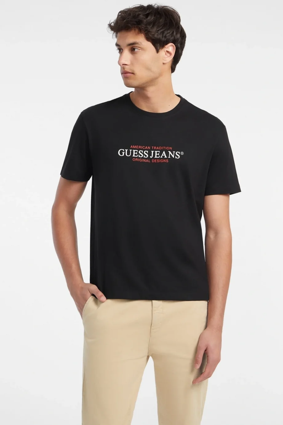 Guess  Erkek Siyah Regular Fit T-Shirt M4YI42K8FQ4-JBLK