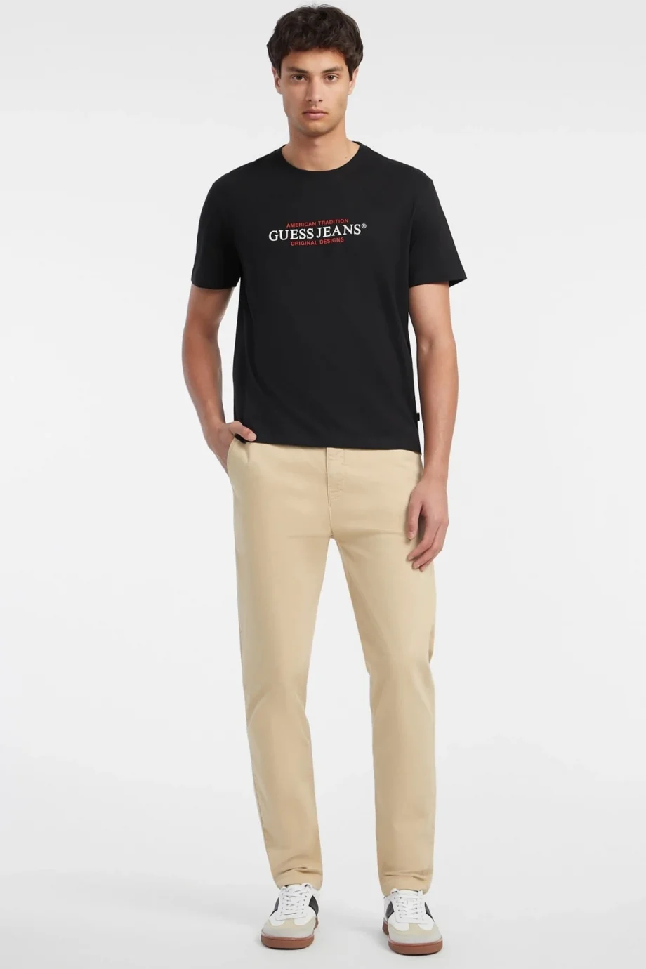 Guess  Erkek Siyah Regular Fit T-Shirt M4YI42K8FQ4-JBLK