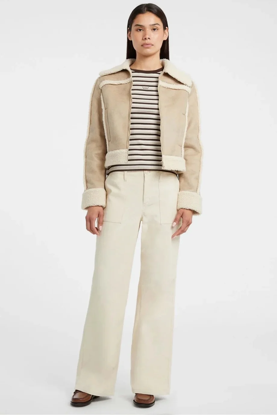 Guess Jeans Kadın Bej Ceket W5BL13W1862-A117