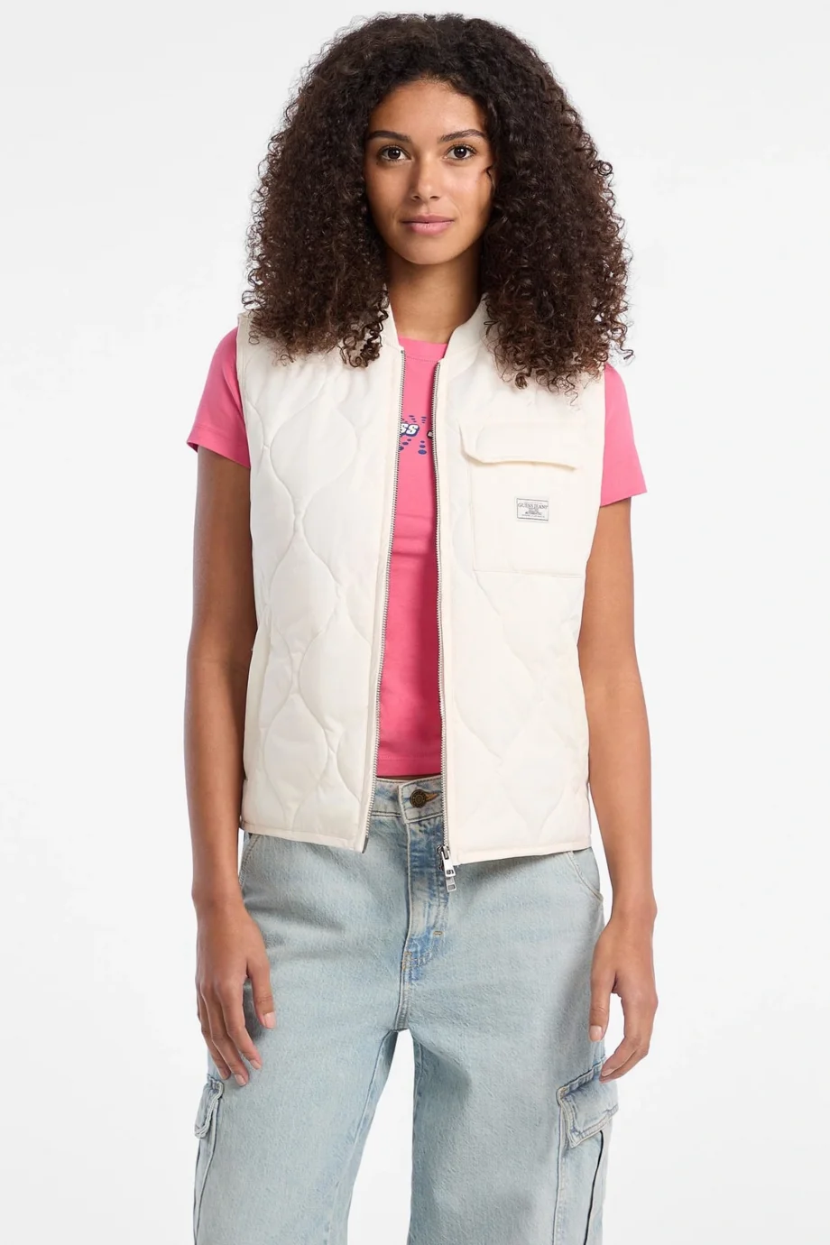 Guess Jeans Kadın Beyaz Yelek W5YN76WHG02-G054