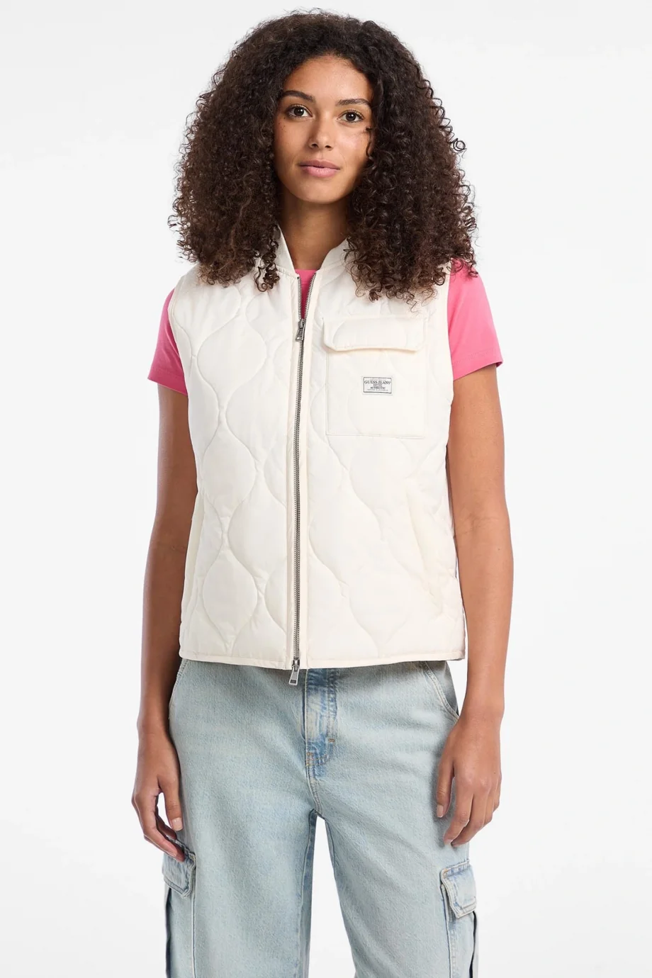 Guess Jeans Kadın Beyaz Yelek W5YN76WHG02-G054