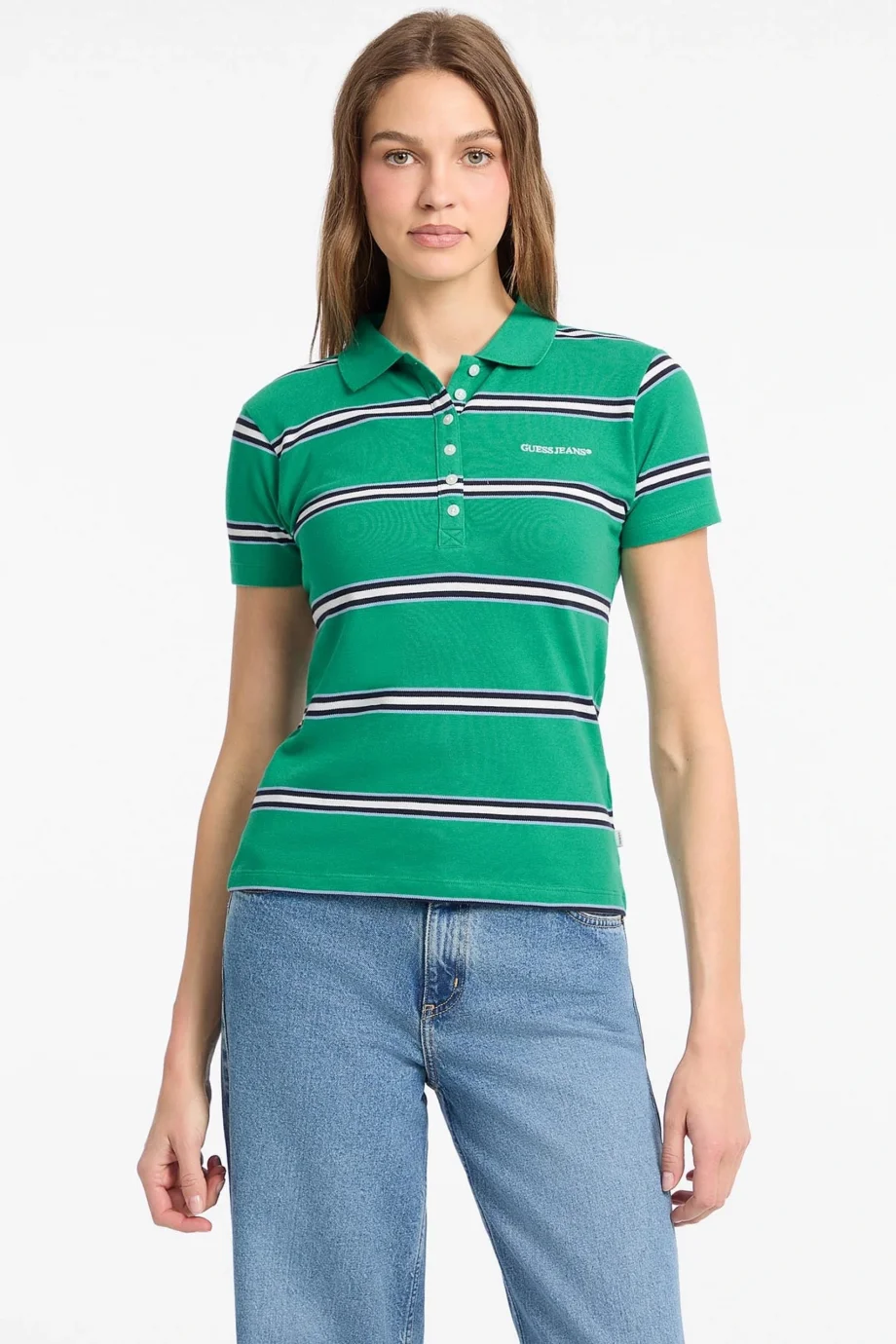 Guess Jeans Kadın Çok Renkli Slim Fit Polo T-Shirt W5YP40KCYR1-S83J