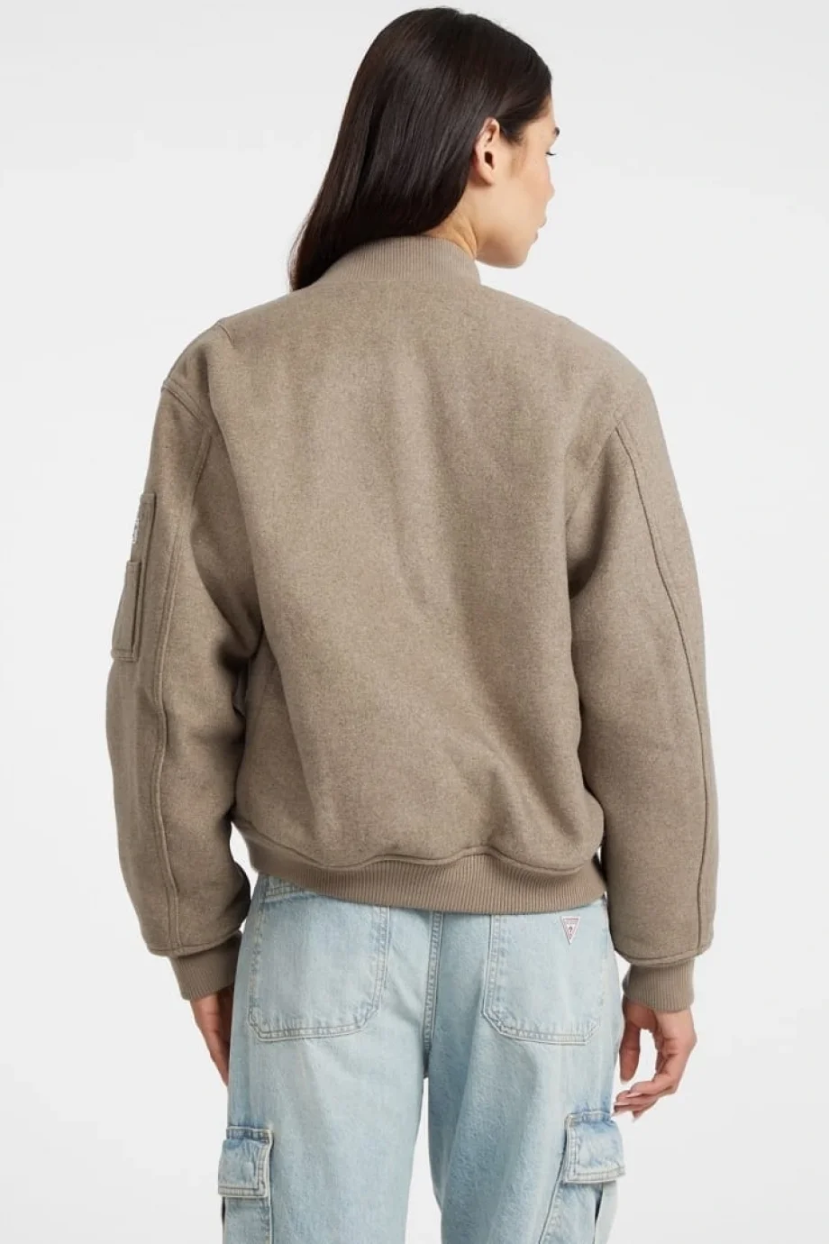 Guess Jeans Kadın Çok Renkli Yün Karışımlı Bomber Ceket W5BL14W1482-H187