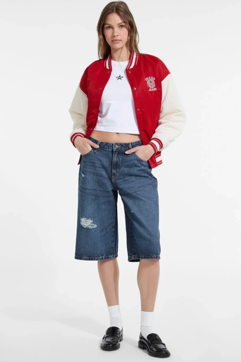 Guess Jeans Kadın Kırmızı Bomber Ceket W5YL15WHAA2-G585