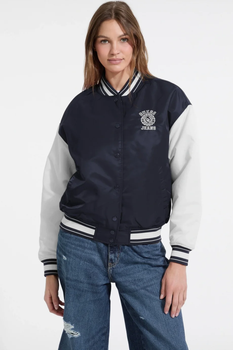 Guess Jeans Kadın Lacivert Bomber Ceket W5YL15WHAA2-A71W