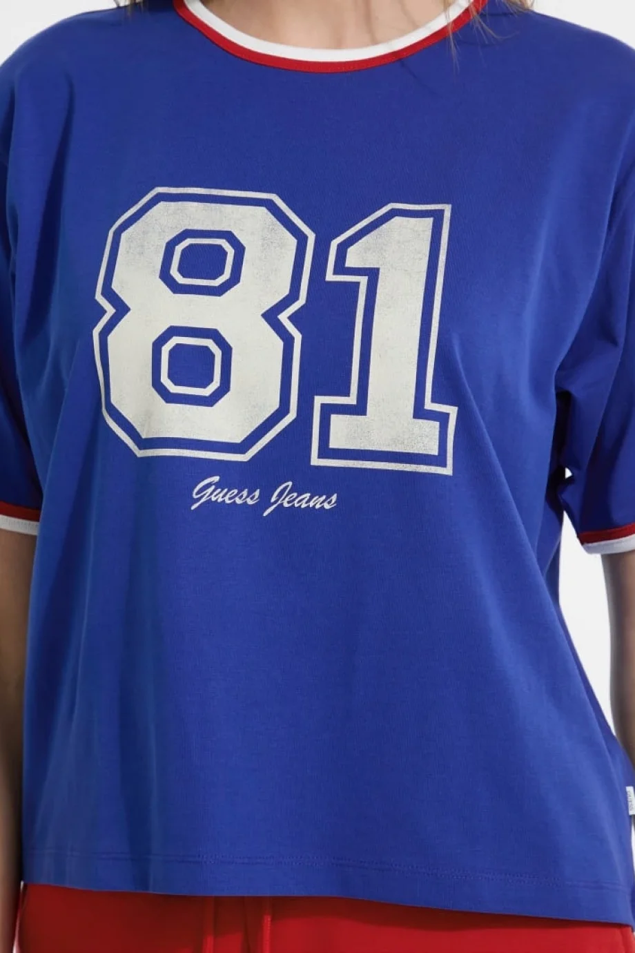 Guess Jeans Kadın Mavi Boxy Fit T-Shirt W5YI19K8HM0-G7L5