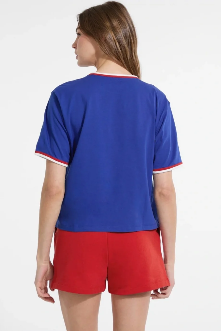 Guess Jeans Kadın Mavi Boxy Fit T-Shirt W5YI19K8HM0-G7L5