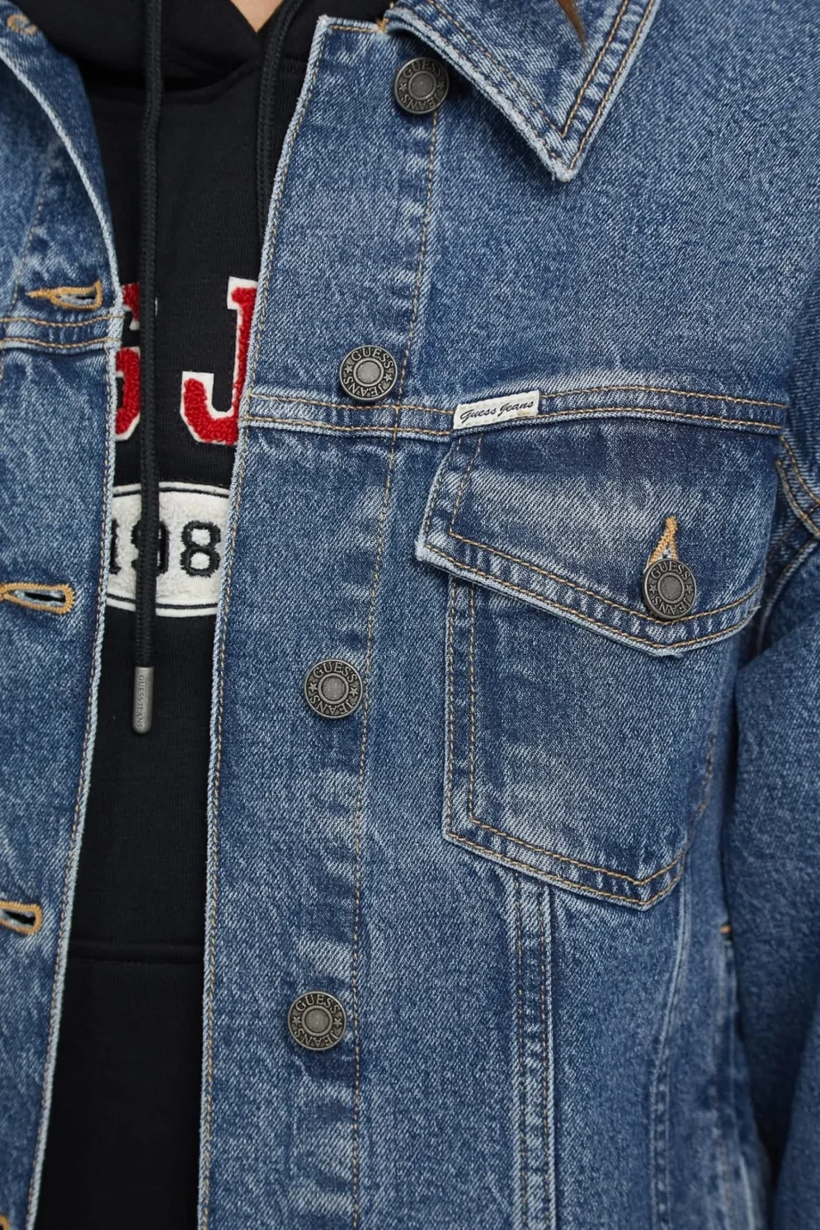 Guess Jeans Kadın Mavi Denim Ceket W4YN56D5CC3-M3DW