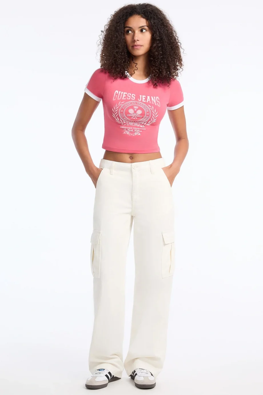 Guess Jeans Kadın Pembe Boxy Fit  Crop  W5YI03J1314-A619