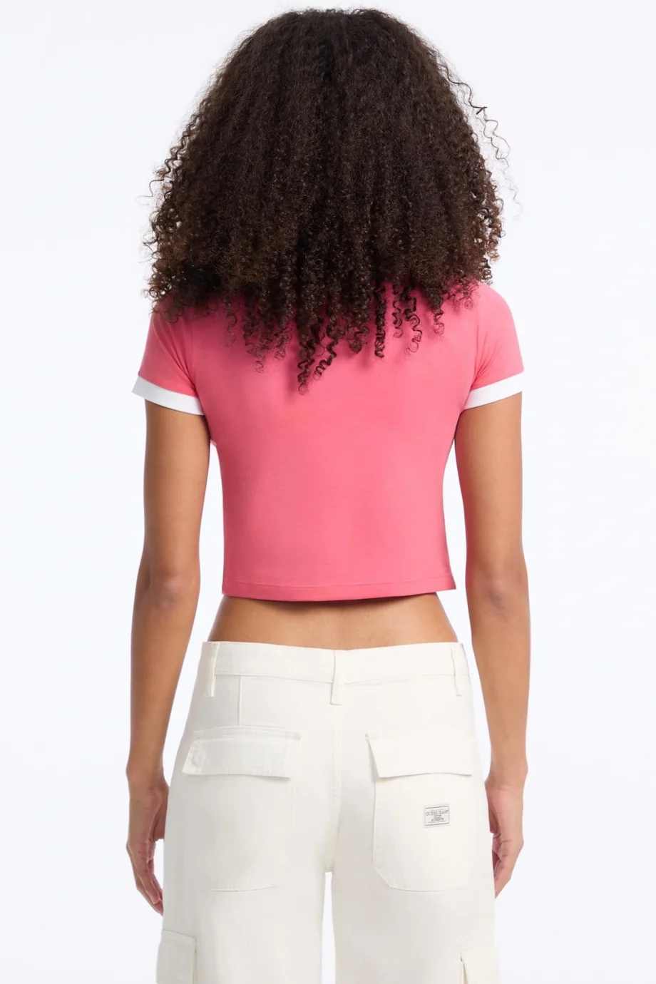 Guess Jeans Kadın Pembe Boxy Fit  Crop  W5YI03J1314-A619