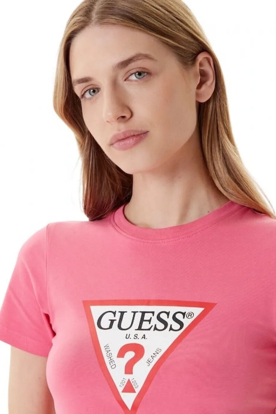 Guess Jeans Kadın Pembe Slim Fit T-Shirt W4YI04J1314-A619