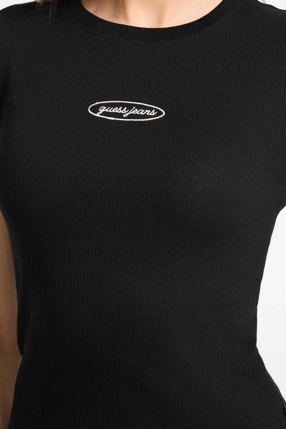 Guess Kadın Siyah Slim Fit Logolu T-shirt W5YP37KA0H1-JBLK