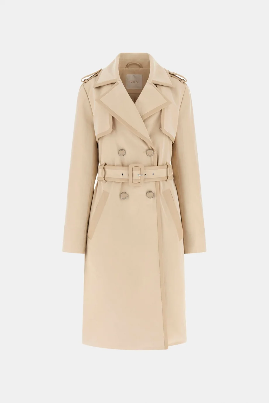 Guess Jenny PU Detaylı Kadın Kahverengi Trençkot W5RL14WGWD2-G1L7