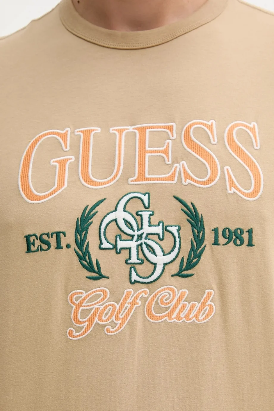 Guess Jersey Erkek Bej Regular Fit T-Shirt M5YI22K8FQ4-G1FE