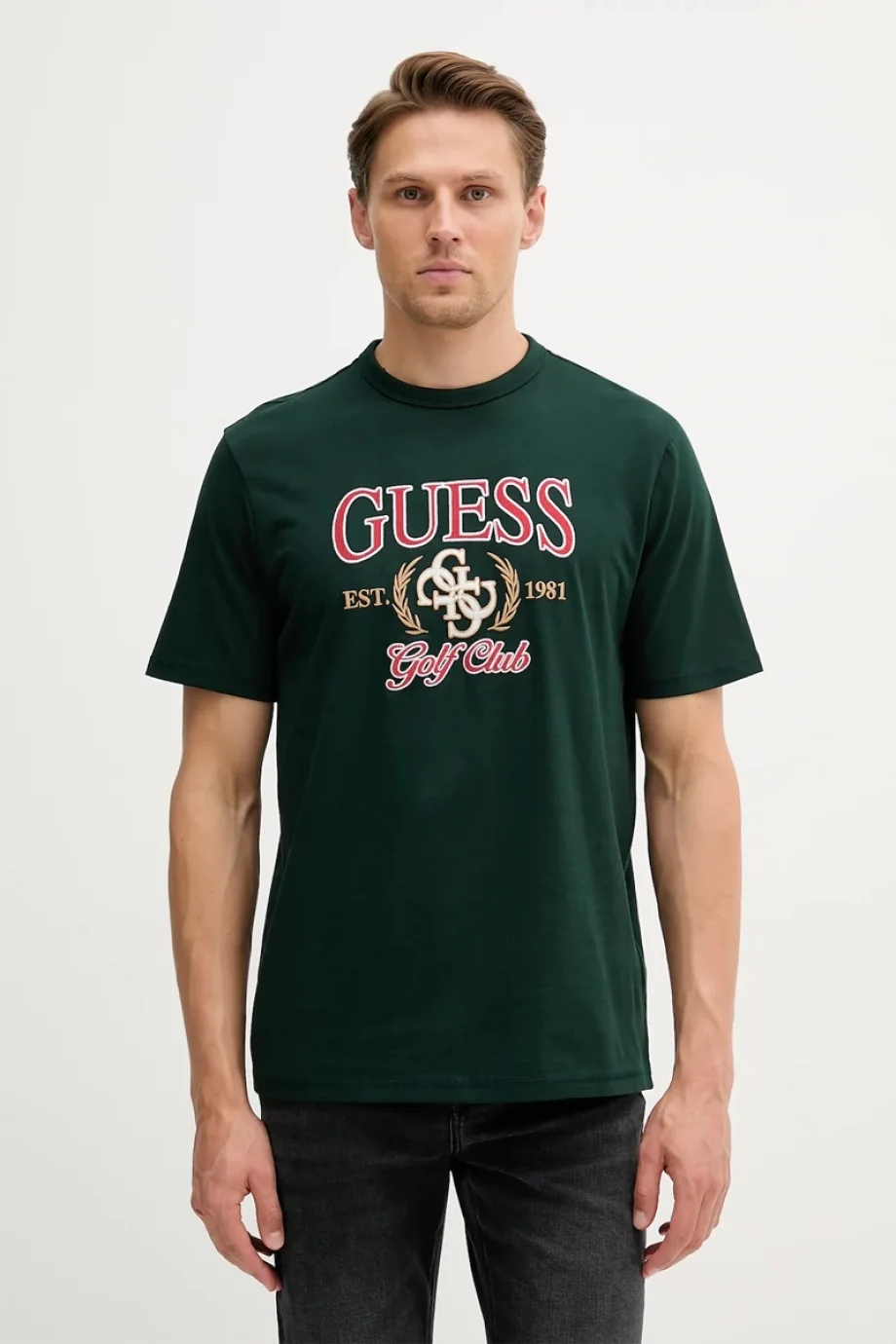 Guess Jersey Erkek Yeşil Regular Fit T-Shirt M5YI22K8FQ4-G8U1