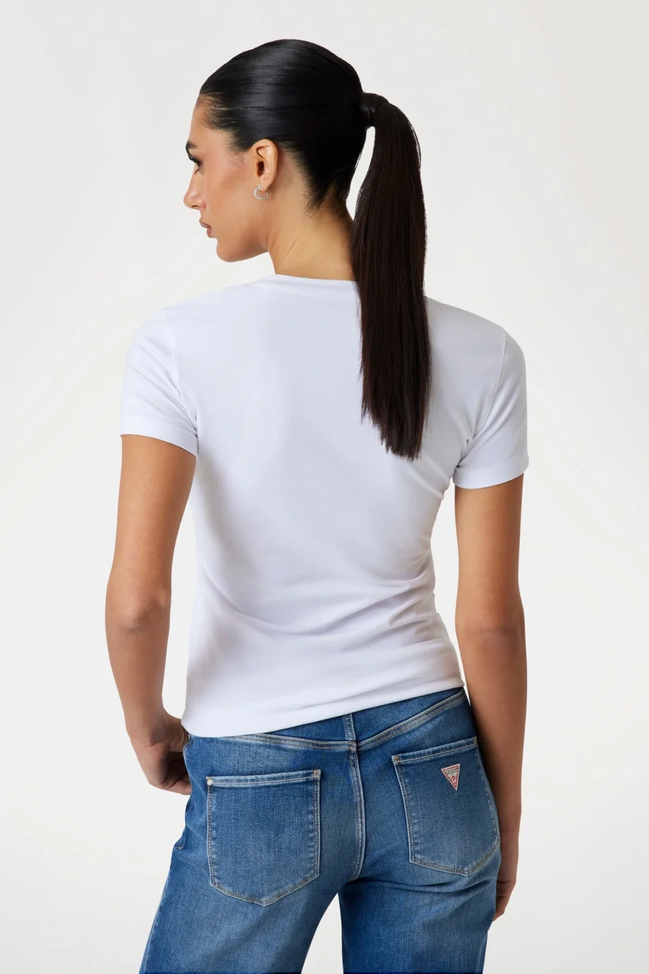 Guess Jersey Kadın Beyaz Slim Fit T-Shirt W5YI05J1314-G011