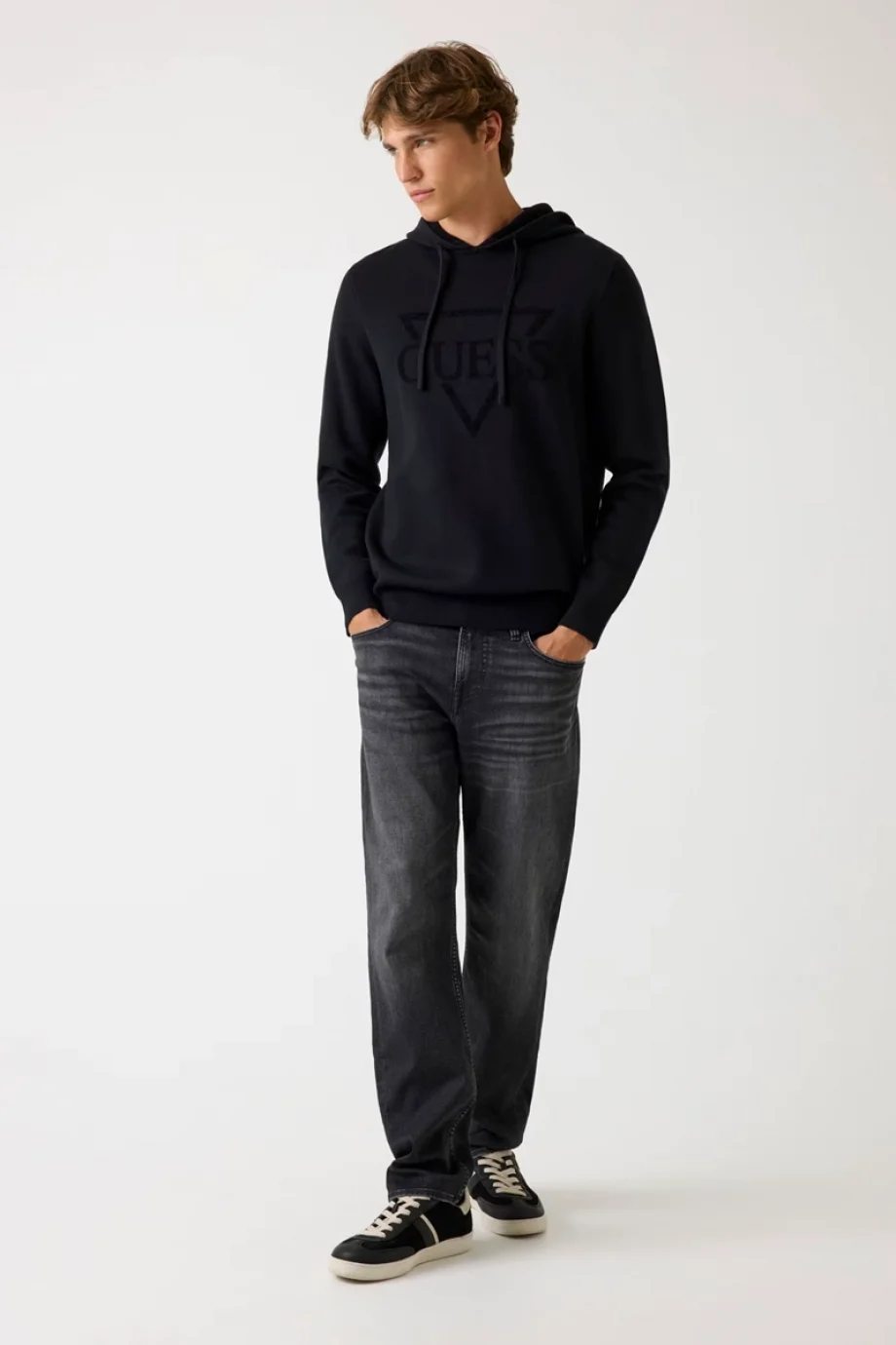 Guess Joby Erkek Siyah  Sweatshirt M5BR18Z0470-JBLK