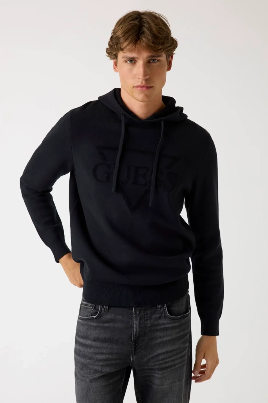 Guess Joby Erkek Siyah  Sweatshirt M5BR18Z0470-JBLK