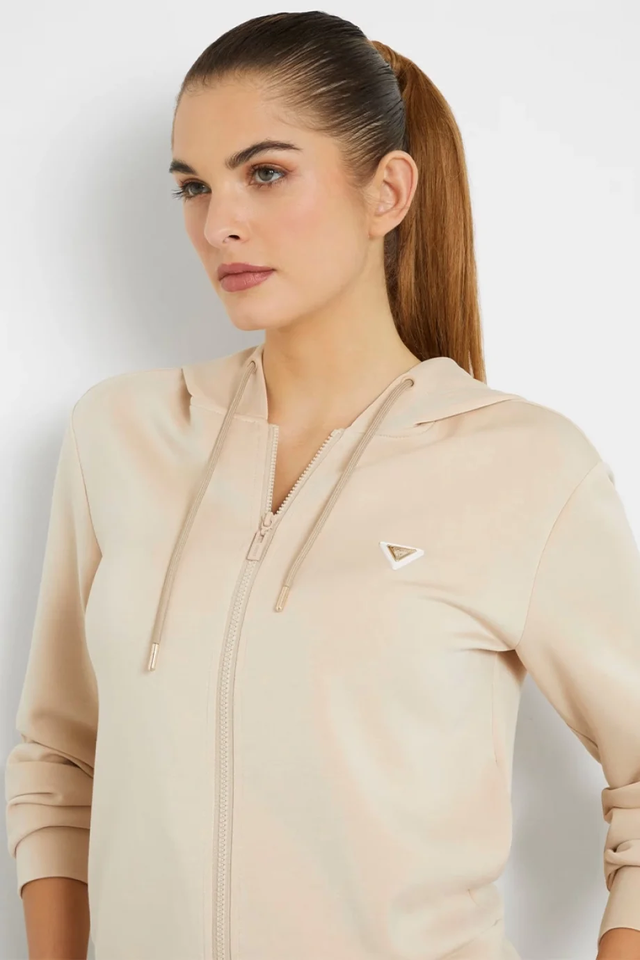 Guess OLYMPE FULL ZIP HOOD Kadın Kahverengi Eşofman Üstü V4YQ06KCAY2-G1L9