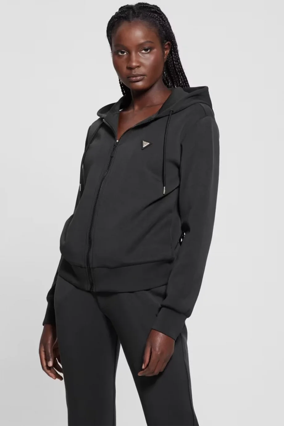 Guess Olympe Kadın Siyah Aktif Modal Karışımlı Scuba Eşofman Üstü  V4YQ06KCAY2-JBLK