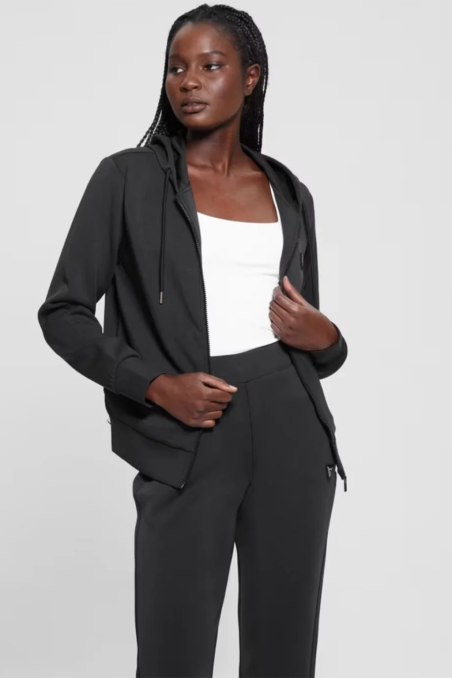 Guess Olympe Kadın Siyah Aktif Modal Karışımlı Scuba Eşofman Üstü  V4YQ06KCAY2-JBLK