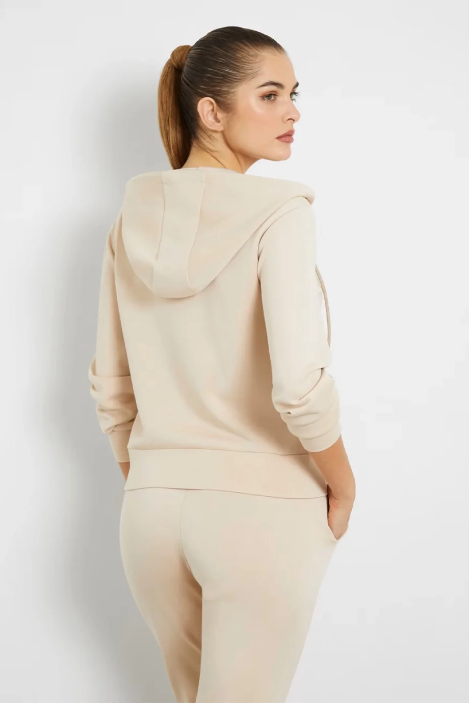 Guess OLYMPE FULL ZIP HOOD Kadın Kahverengi Eşofman Üstü V4YQ06KCAY2-G1L9