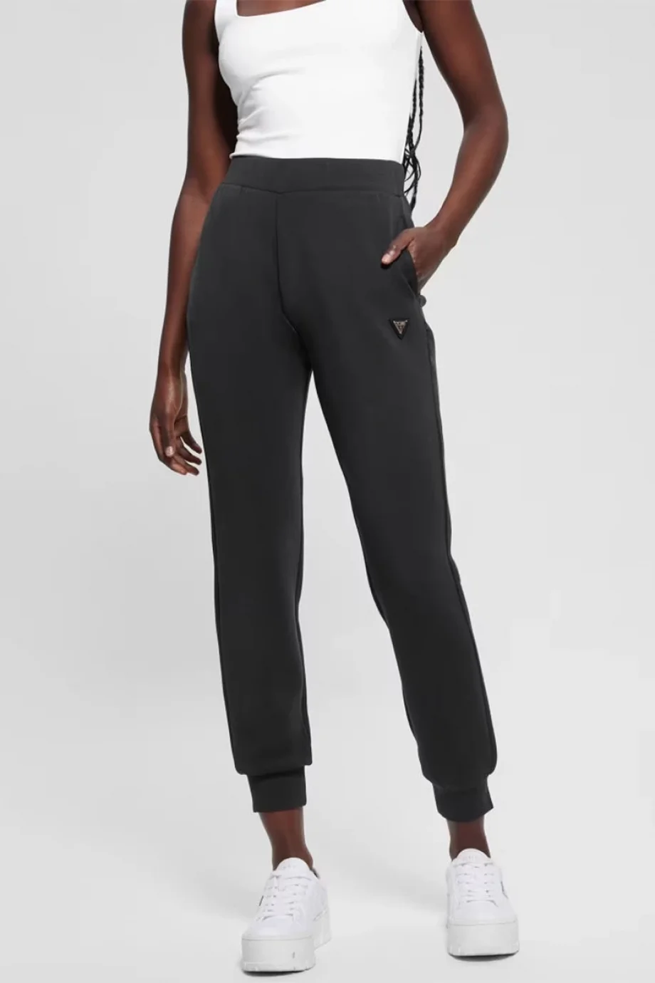 Guess  Kadın  Lastikli Paça Siyah Scuba Eşofman Altı V4YB08KCAY2-JBLK