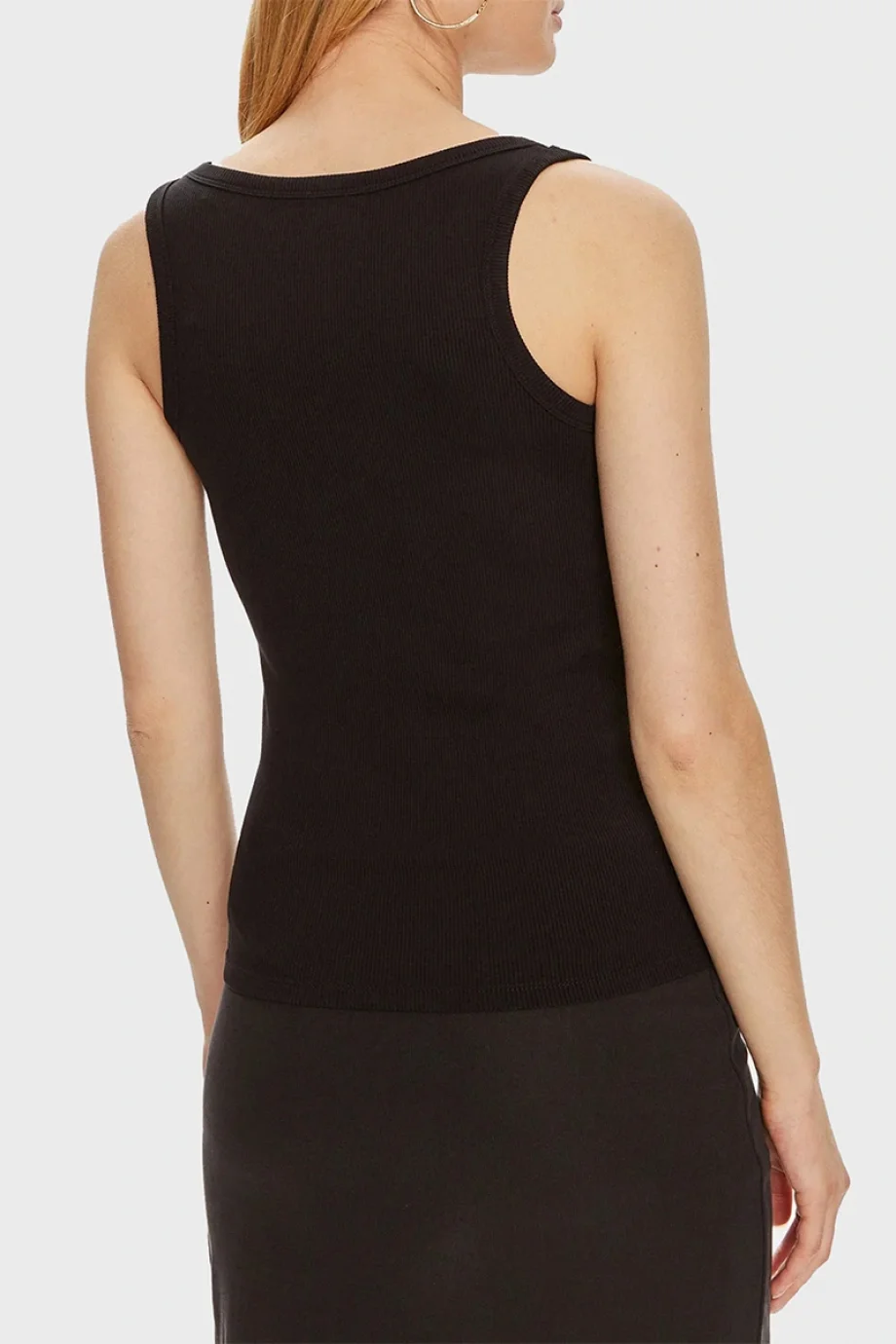 Guess COLETTE RIB TANK Kadın Siyah Atlet V4YP06K8RT2-JBLK