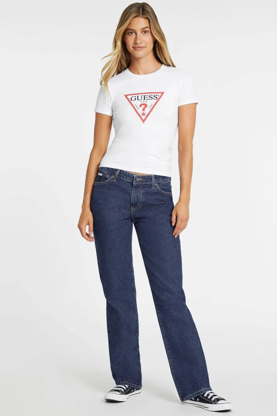 Guess Jeans Kadın Beyaz Slim Fit T-Shirt W4YI04J1314-G011