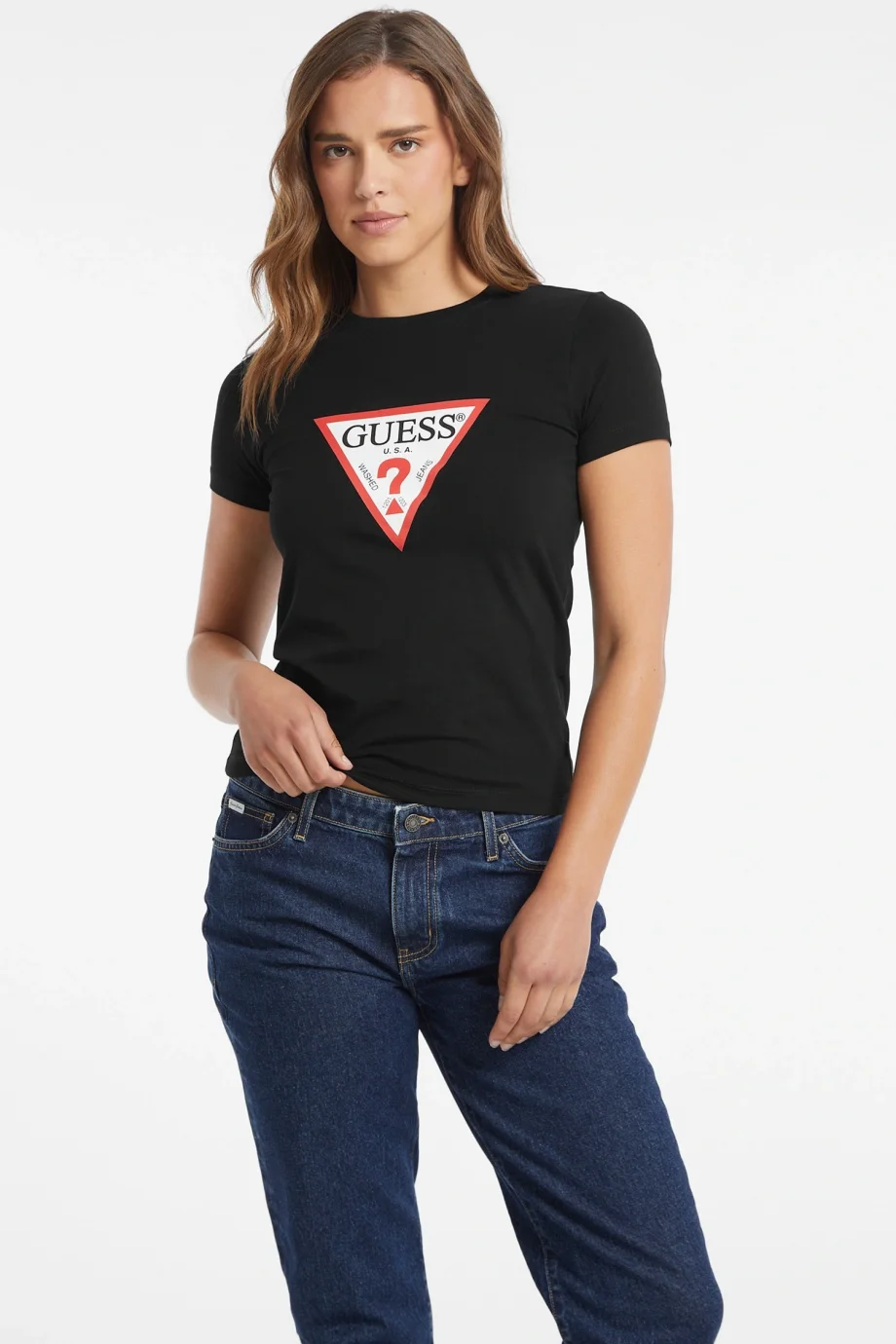 Guess Kadın Siyah Slim Fit T-Shirt W4YI04J1314-JBLK