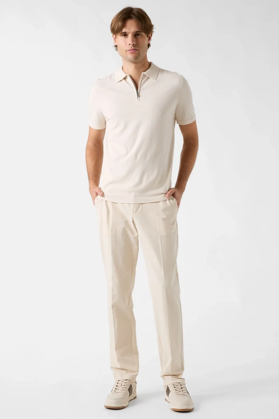 Guess Kadir Teknik Kısa Kollu Polo Yakalı Erkek Krem Triko M6RR15Z4442-G1I6