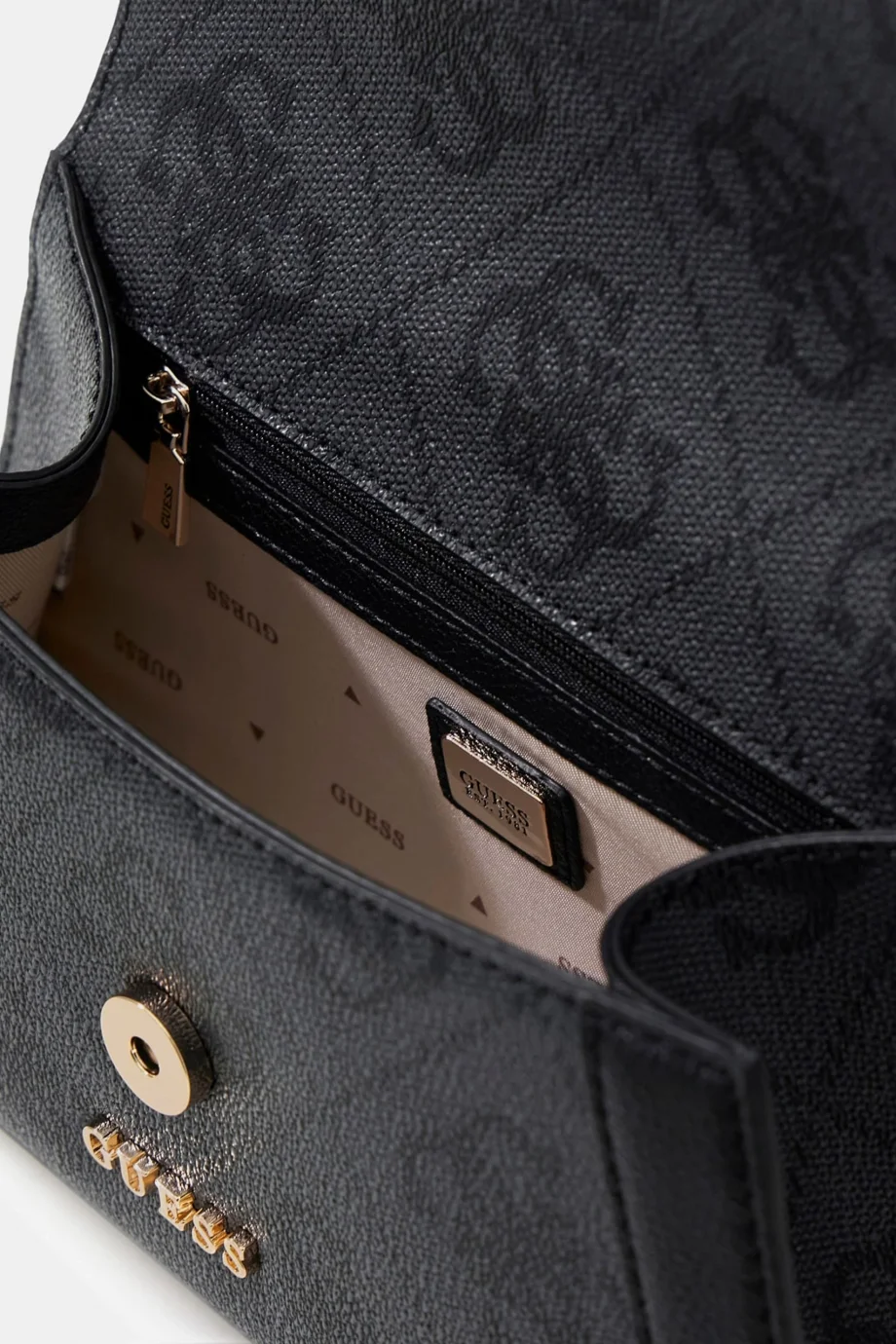 Guess Karnilla Logolu Kapaklı Omuz Kadın Antrasit El Çantası HWOS9901190-CLO