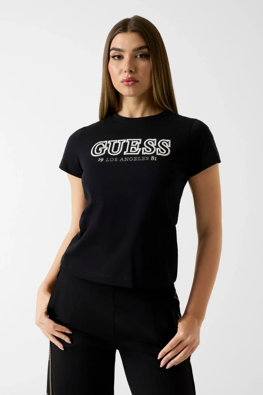 Guess Ketty Bisiklet Yaka Kısa Kollu Kadın Siyah T-shirt V6RI10I3Z14-JBLK