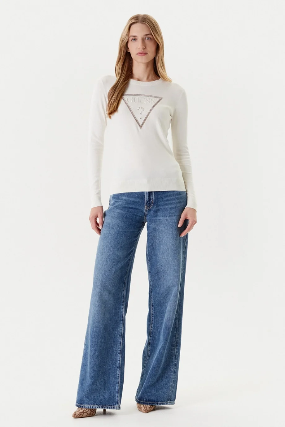 Guess Kiara Kadın Beyaz Triko W5YR23Z2NQ2-G012