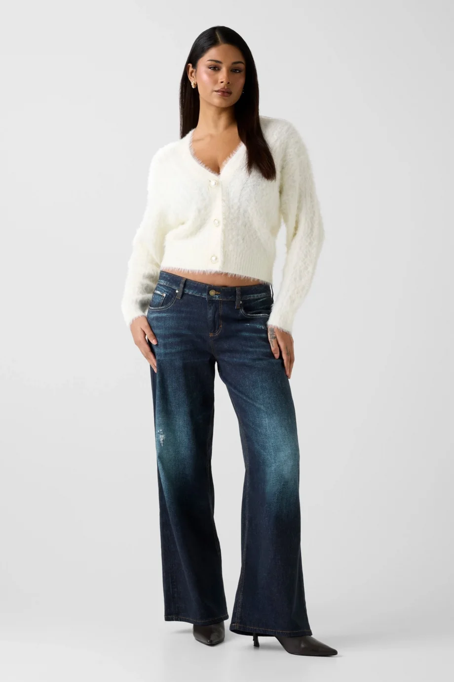 Guess Kinako Kadın Beyaz Triko Hırka W5BR0DZ3BH0-G1O6