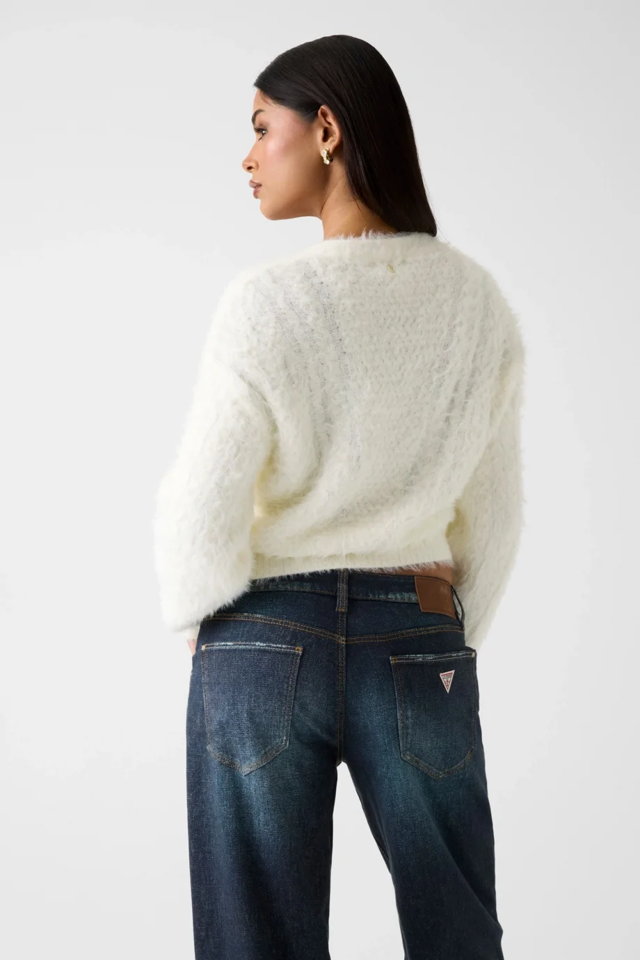 Guess Kinako Kadın Beyaz Triko Hırka W5BR0DZ3BH0-G1O6