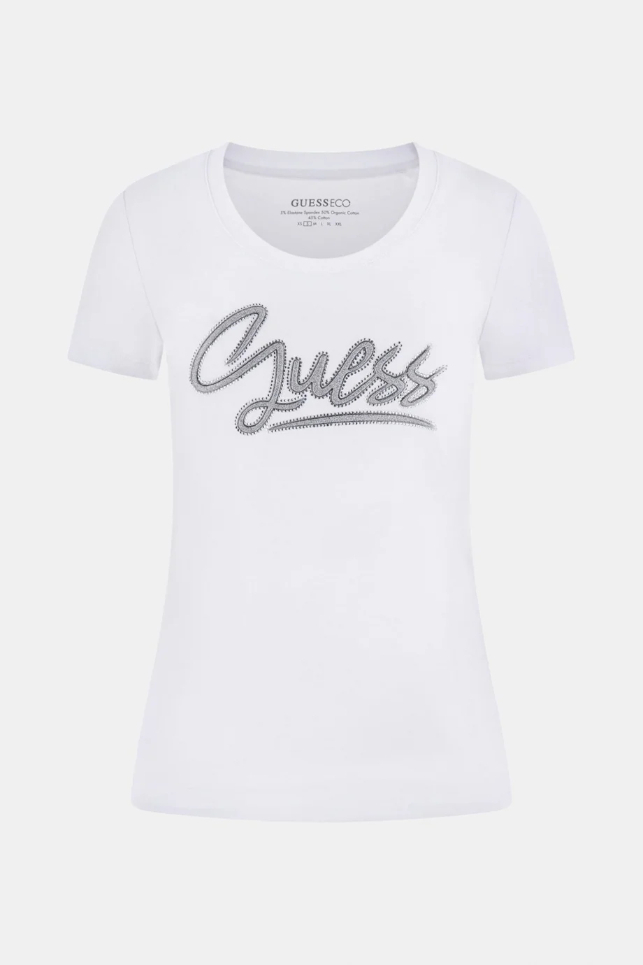 Guess Kısa Kollu Bisiklet Yaka Guess Yazılı Kadın Beyaz T-shirt W6RI24J1314-G011
