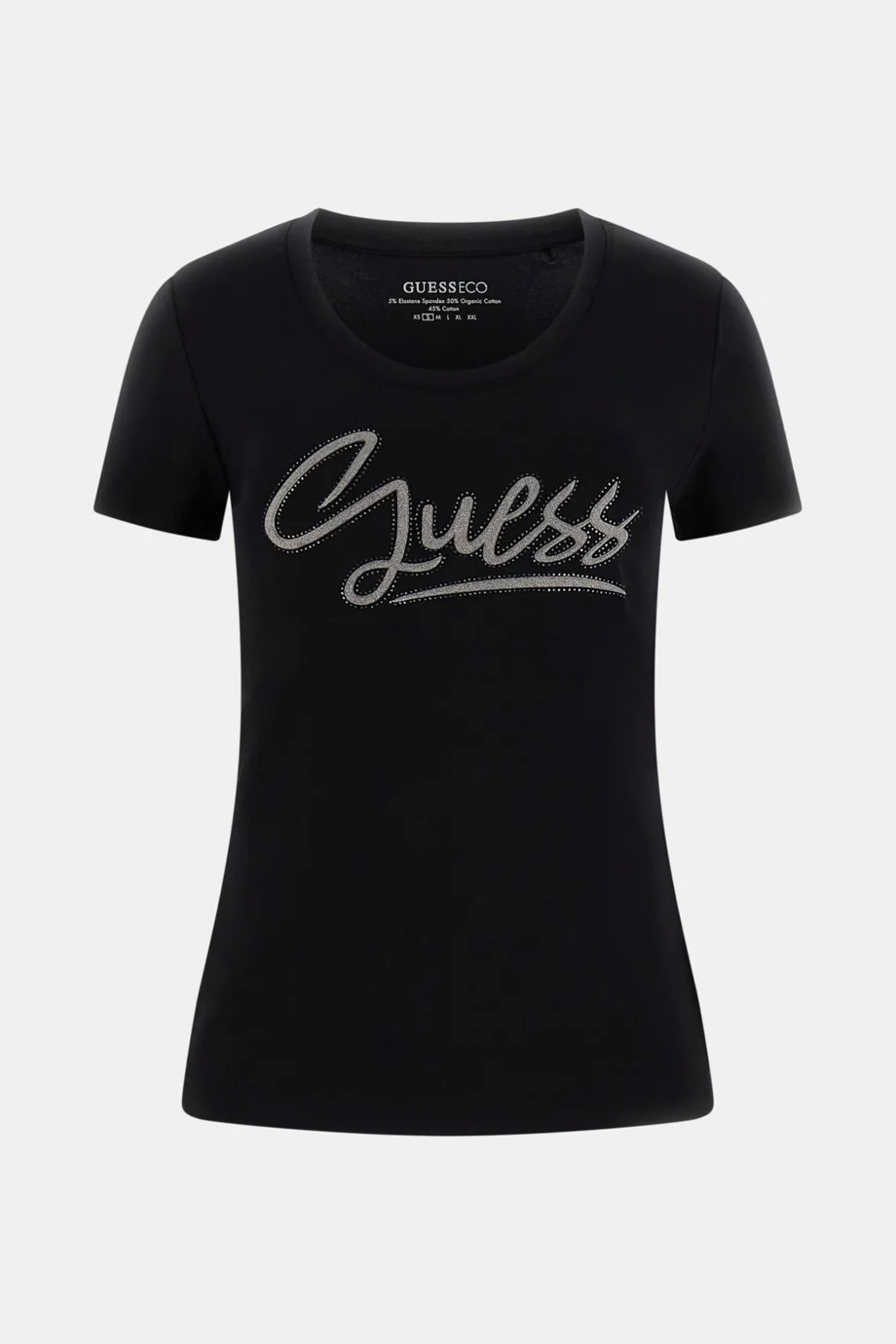 Guess Kısa Kollu Bisiklet Yaka Guess Yazılı Kadın Siyah T-shirt W6RI24J1314-JBLK