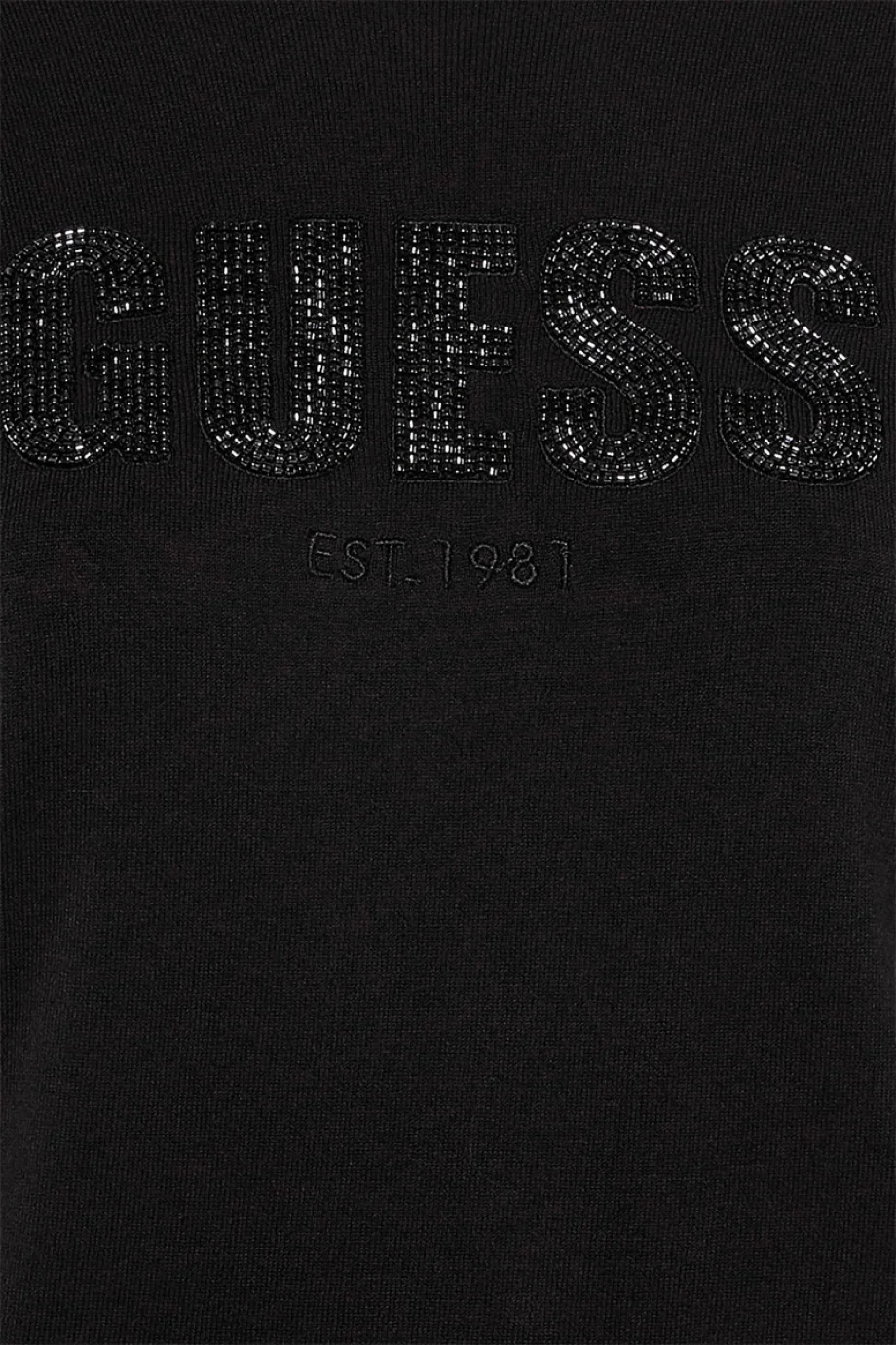 Guess Kısa Kollu Bisiklet Yaka Norah Logolu Triko Kadın Siyah Triko W6RR47Z2NQ2-JBLK