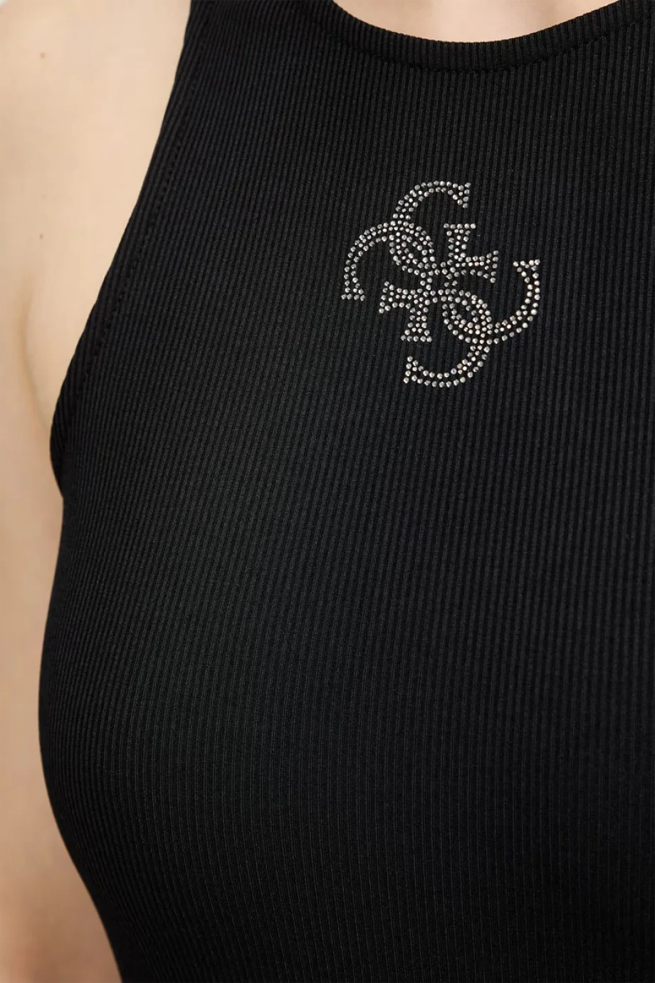 Guess Kolsuz Yuvarlak Yaka Guendalina Kadın Siyah Top W6RP39KD092-JBLK