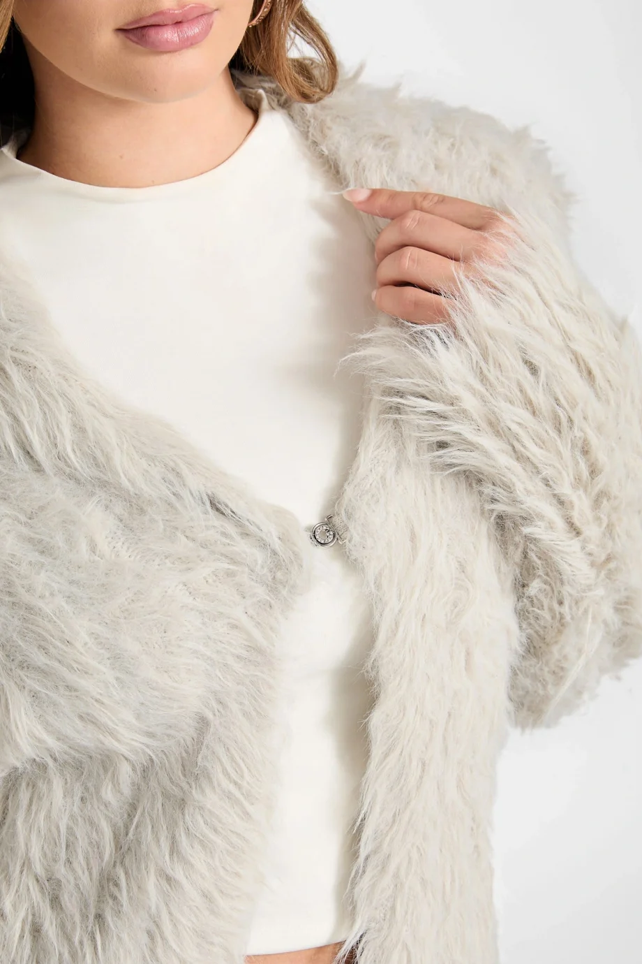 Guess Lara Kadın Bej Yün Karışımlı Triko W5BR60Z0880-F9AW