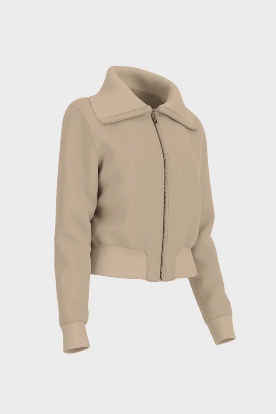 Guess Lia Tam Fermuarlı Kadın Bej Sweatshirt V6RQ04KCJY2-A117