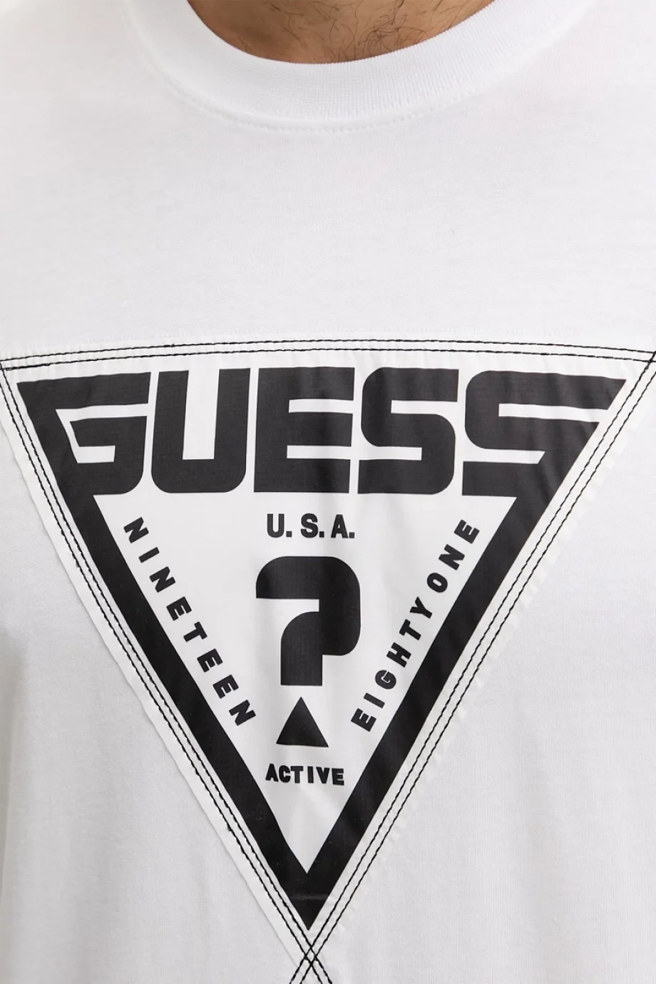 Guess Luta Bisiklet Yaka Kısa Kollu Erkek Beyaz T-shirt Z6RI03I3Z14-G011